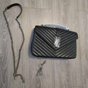 Black Yves Saint Laurent Quilted Leather Bag
